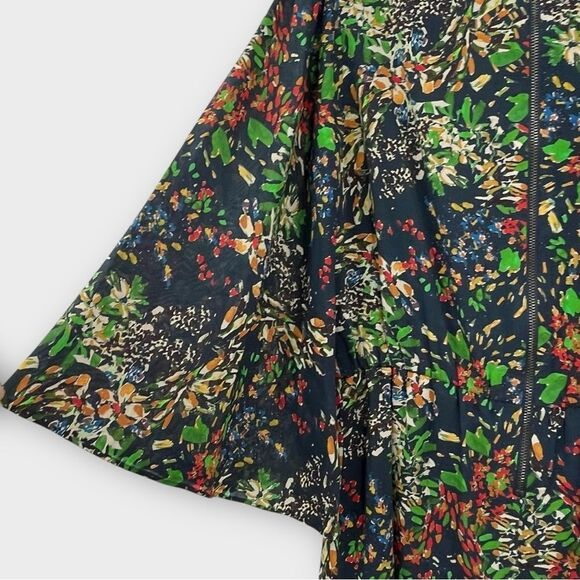 Alice + Olivia Silk Shift Dress in Blue Floral Print Women’s Size S - Picture 5 of 7